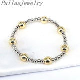 10Pcs Silver Plated Ball Beads Bracelet Vintage Charm Bracelets Men Women