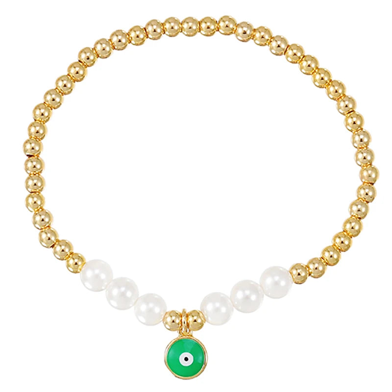 10Pcs Pearls Statement Bracelet Bead Adjustable Chain Bangle Jewelry Gift