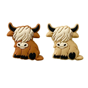 10Pcs Highland Cow Silicone Beads for DIY Jewelry Making