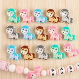 10Pcs Mini Horse Silicone Beads DIY Necklace Accessories Baby Molar Toys