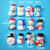 10Pcs Resin Snowman Ornament Charm Connectors Christmas Tree Decoration