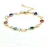 10Pcs Colorful Cz Crystal Bracelet Adjustable Star Moon Heart Bracelets
