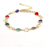 10Pcs Colorful Cz Crystal Bracelet Adjustable Star Moon Heart Bracelets