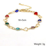 10Pcs Colorful Cz Crystal Bracelet Adjustable Star Moon Heart Bracelets