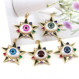 10Pcs Lucky Eye Charm Pendant, CZ Paved Religours, Necklace Bracelet Accessories