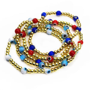 10Pcs Copper Beaded Bracelet Eye Beads Jewelry