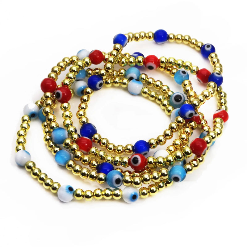 10Pcs Copper Beaded Bracelet Eye Beads Jewelry