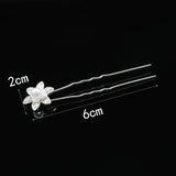 10Pcs Flower Pearl Bridal Hairpins Clips Crystal Barrette Hair Styling Tools