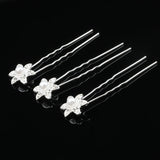 10Pcs Flower Pearl Bridal Hairpins Clips Crystal Barrette Hair Styling Tools