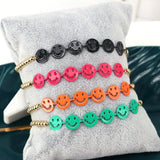 10Pcs Colorful Smile Charm Bead Bracelet for Women