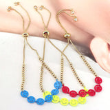 10Pcs Colorful Smile Charm Bead Bracelet for Women