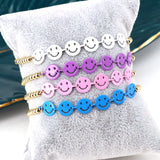 10Pcs Colorful Smile Charm Bead Bracelet for Women