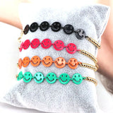 10Pcs Colorful Smile Charm Bead Bracelet for Women