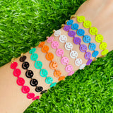 10Pcs Colorful Smile Charm Bead Bracelet for Women