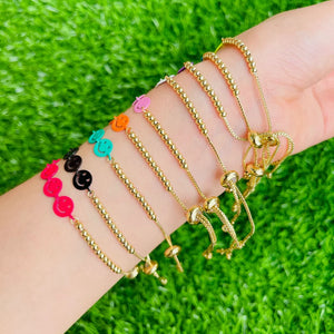 10Pcs Colorful Smile Charm Bead Bracelet for Women