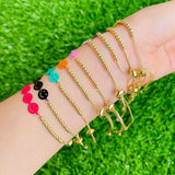 10Pcs Colorful Smile Charm Bead Bracelet for Women