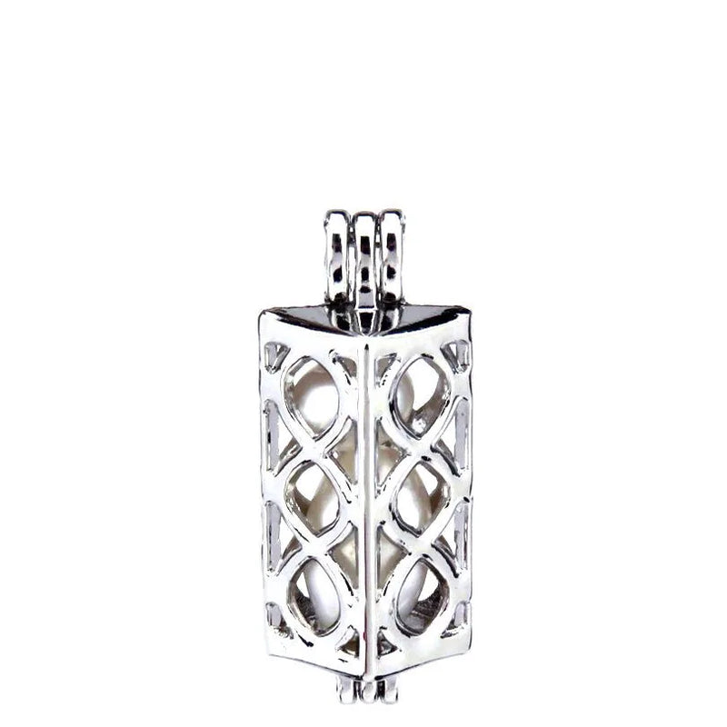 10Pcs Infinite 8 Pearl Cage Locket Aromatherapy Diffuser Pendant Necklace
