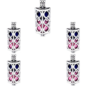 10Pcs Infinite 8 Pearl Cage Locket Aromatherapy Diffuser Pendant Necklace