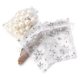 10Pcs Silver Snowflake Organza Bags Christmas Wedding Party DIY Charm