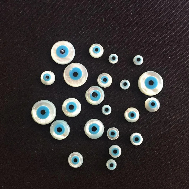 10Pcs Evil Eye Natural Pearl Beads DIY Bracelet Necklace Making
