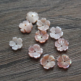 10Pcs Pink Mother Of Pearl Shell Flower Beads 8-10mm