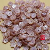 10Pcs Pink Mother Of Pearl Shell Flower Beads 8-10mm