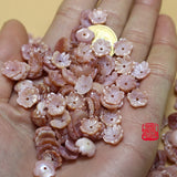 10Pcs Pink Mother Of Pearl Shell Flower Beads 8-10mm
