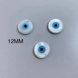 10Pcs/Pack Evil Eye Shell Beads for DIY Jewelry Making 4/5/6/8/10/12/15mm