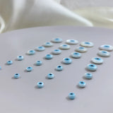 10Pcs/Pack Evil Eye Shell Beads for DIY Jewelry Making 4/5/6/8/10/12/15mm