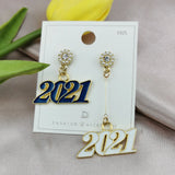 10Pcs/Pack Year Enamel Metal Charms Letter Year Pendants Charm Jewelry Making