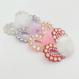 10Pcs Rhinestone Mouse Ears with Mink Fur Patches DIY Accessories