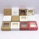 10Pcs 7.5x7.5x3cm Paper Box Christmas Wedding Favors Candy Wrapping Supplies