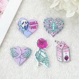 10Pcs Pastel Goth Charms Skull Rose Buttock Creepy Acrylic Jewlery