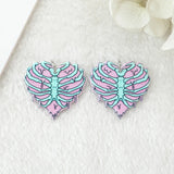 10Pcs Pastel Goth Ghost Charms Acrylic Skeleton Pendant
