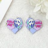 10Pcs Pastel Goth Ghost Charms Acrylic Skeleton Pendant