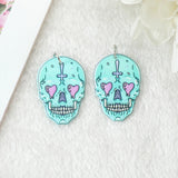 10Pcs Pastel Goth Halloween Charms - Skull Potion Acrylic Jewlery Findings