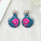 10Pcs Pastel Goth Halloween Charms - Skull Potion Acrylic Jewlery Findings
