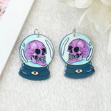 10Pcs Pastel Goth Halloween Charms - Skull Potion Acrylic Jewlery Findings