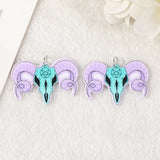 10Pcs Pastel Goth Snake Cat Skull Charms Acrylic Pendant For DIY Making