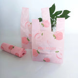 10Pcs Peach Pizza Lauch Bag Vegetable Shopping Pouch Fruit Packing Bag