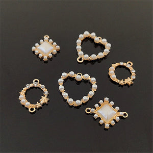 10Pcs Alloy Pearl Charms for Jewelry Making DIY Earrings Necklaces Bracelet