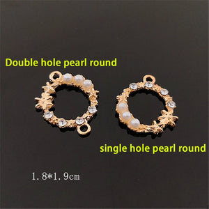 10Pcs Alloy Pearl Charms for Jewelry Making DIY Earrings Necklaces Bracelet