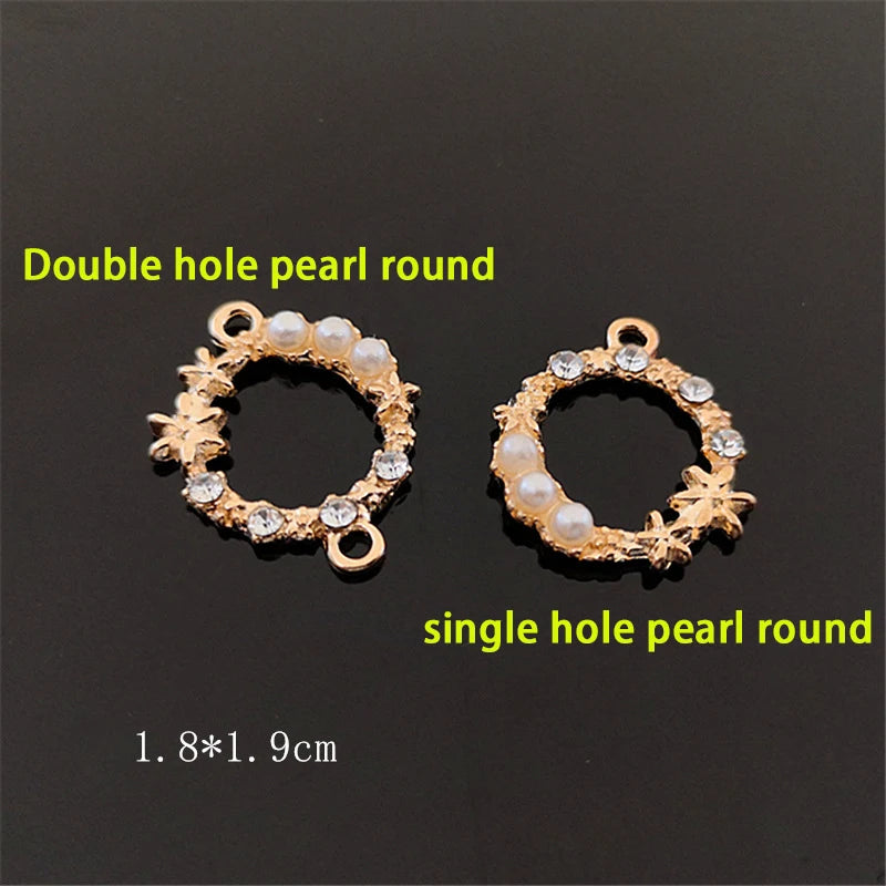 10Pcs Alloy Pearl Charms for Jewelry Making DIY Earrings Necklaces Bracelet