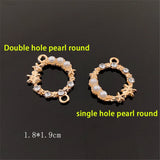 10Pcs Alloy Pearl Charms for Jewelry Making DIY Earrings Necklaces Bracelet