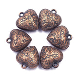 10Pcs Heart Carved Flower Acrylic Pendants for DIY Jewelry