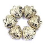 10Pcs Heart Carved Flower Acrylic Pendants for DIY Jewelry