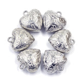 10Pcs Heart Carved Flower Acrylic Pendants for DIY Jewelry