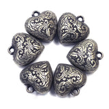 10Pcs Heart Carved Flower Acrylic Pendants for DIY Jewelry