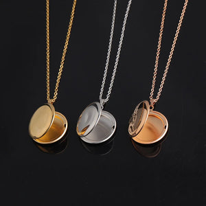 10Pcs Photo Frame Locket Pendant Necklace Stainless Steel Chain DIY Jewelry