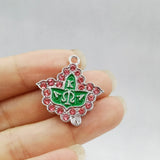 10Pcs Pink Green Sorority Pendant Maple Leaf Jewelry DIY Accessories